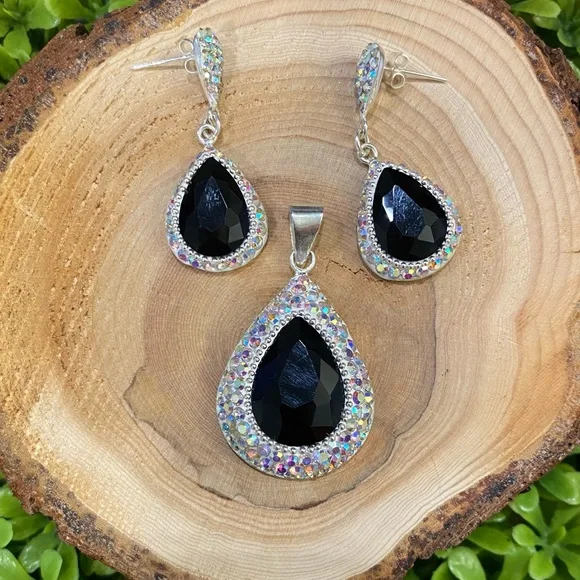 ⚡️Mega Sale⚡️ Elegant Silver925 and rhinestone necklace and earrings set - Picture 2 of 9